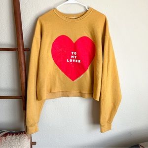 Taylor Swift “To My Lover” yellow crop sweater, Lover Era, Large crewneck